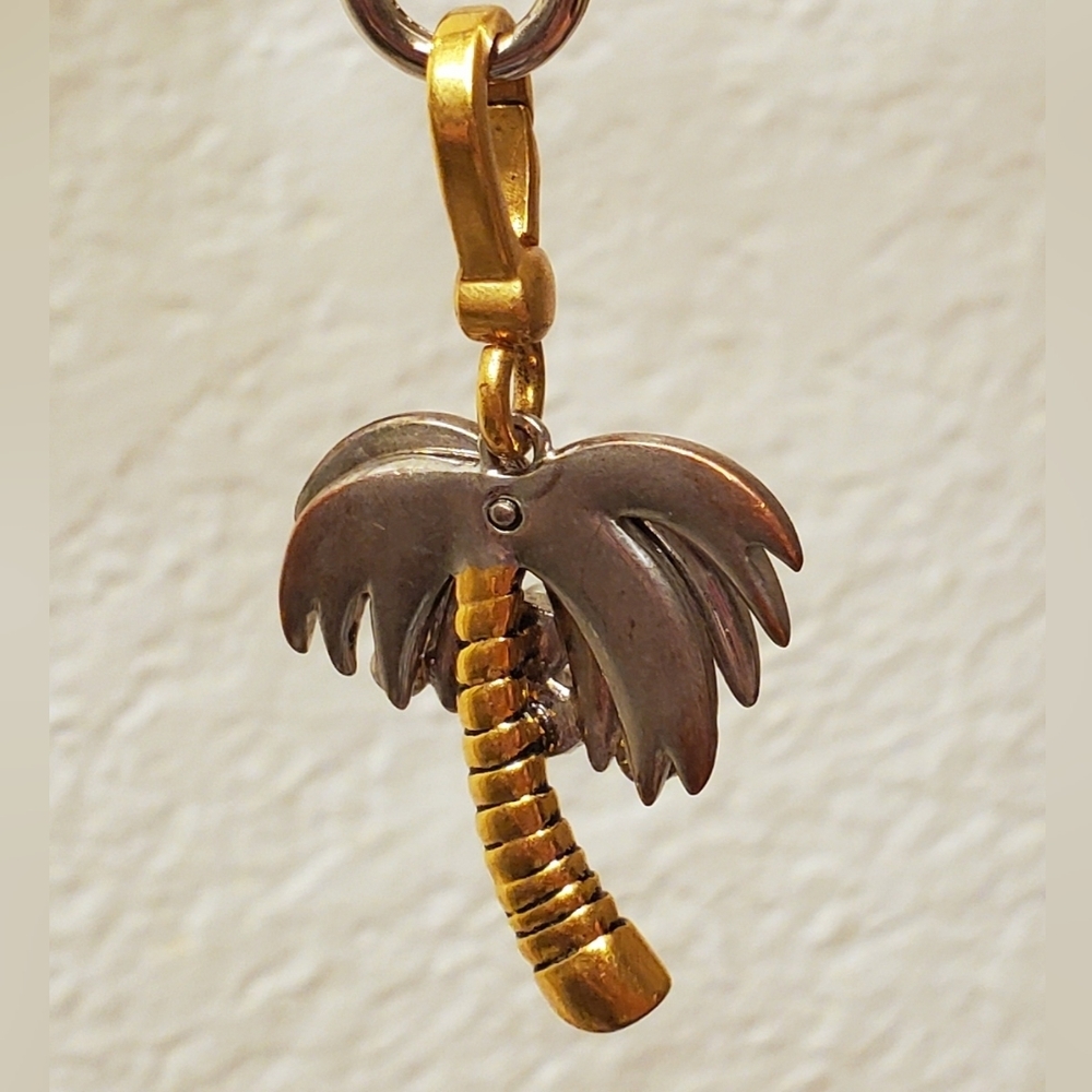 Juicy Couture Palm Tree Charm Coconut Pearl Rhinestone Pave Crystal Gold Nature - Picture 8 of 13